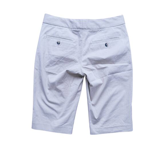 Theory Beige Linen Mid-Rise Bermuda Shorts 2 Clean Girl Minimal Academia Fall - Picture 3 of 7